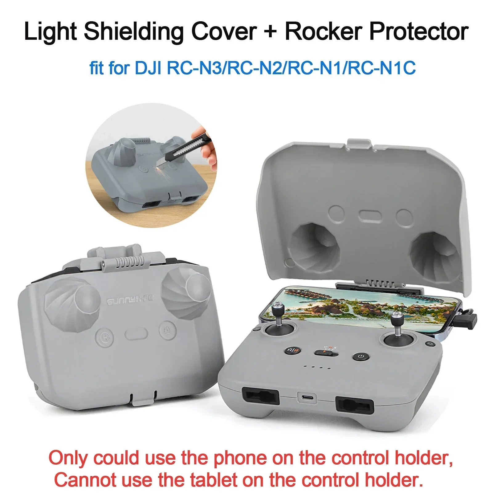 Wtohoby Güneşlik Kapak ve Joystick Rocker Koruyucu DJI Flip/NEO/AIR 3 S Drone RC-N3 Hiçbir Ekran Uzaktan Kumanda Koruması