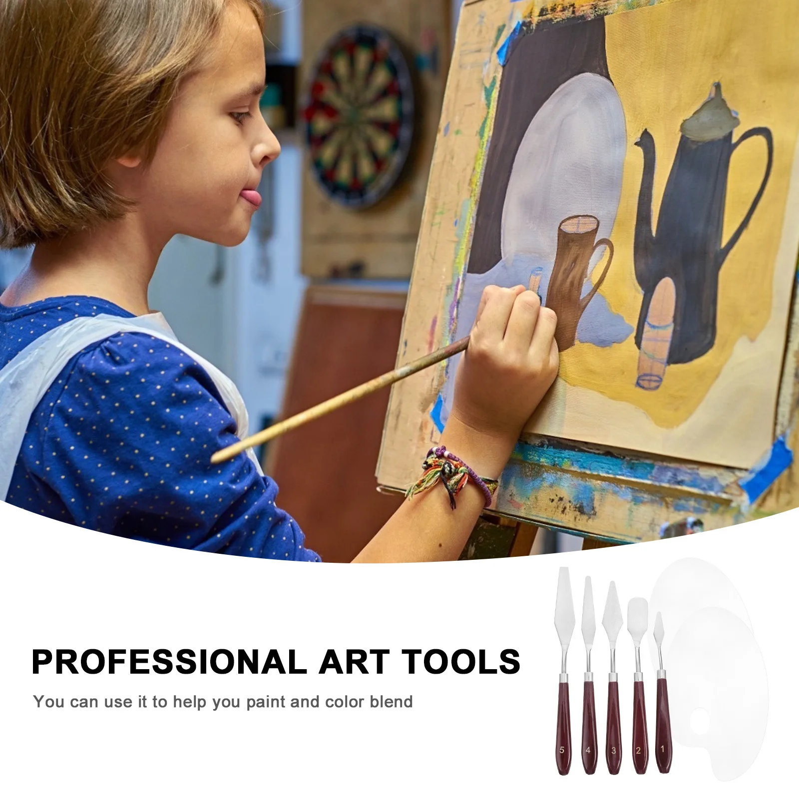 

1 set 1 Set Oval Acrylic Painting Board Pigment Tray Diy Art Color Mixer For Watercolor Painting Supplies Smooth Lightweight