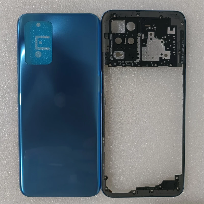 For Oppo Realme 8 4G 5G RMX3085 RMX3241 Middle Frame Housing Bezel +Battery Cover Rear Door Housing Back Case Replace