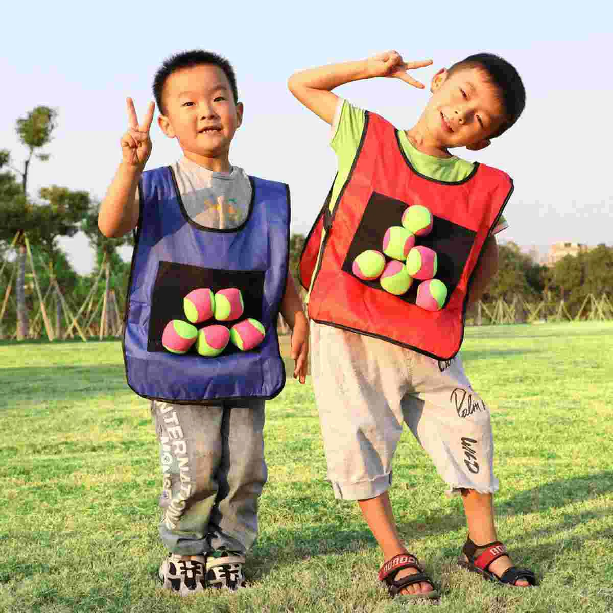 

12 Pcs Sticky Ball Throwing Game Balls Boys Toys Outdoor Vest Props Dodgeball Kids