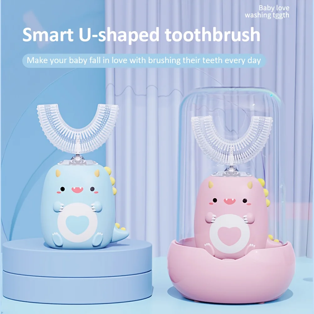 

Детская электрическая зубная щетка U-образной формы с функцией подзарядки.