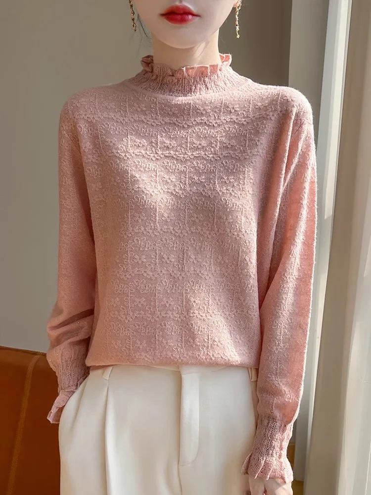 

Теплый вязаный свитер женский с высоким воротником однотонная внутренняя одежда Wood ain Design Commute Sle Long Sve Top