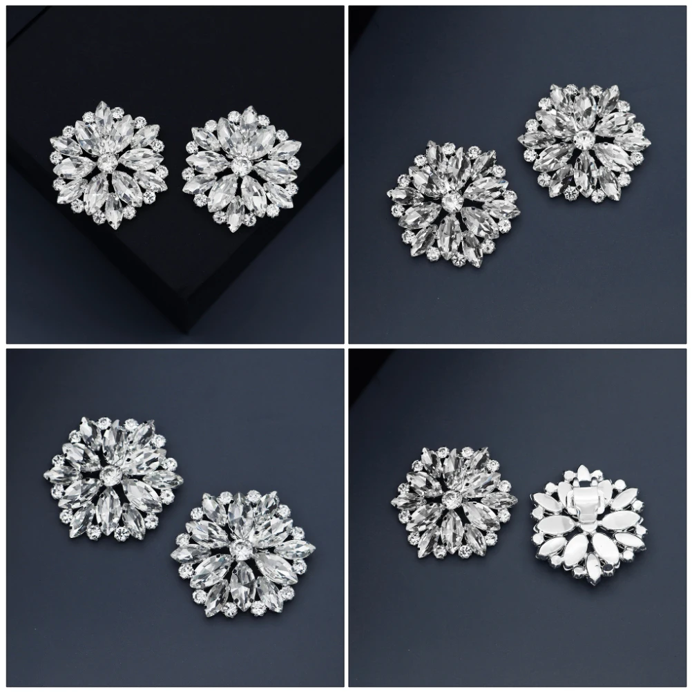 

1 Pair Women'S Rhinestone Shoe Clips Wedding Bride High Heel Buckles Decorative Jewelry For Sandals Boots Banquet Bridal