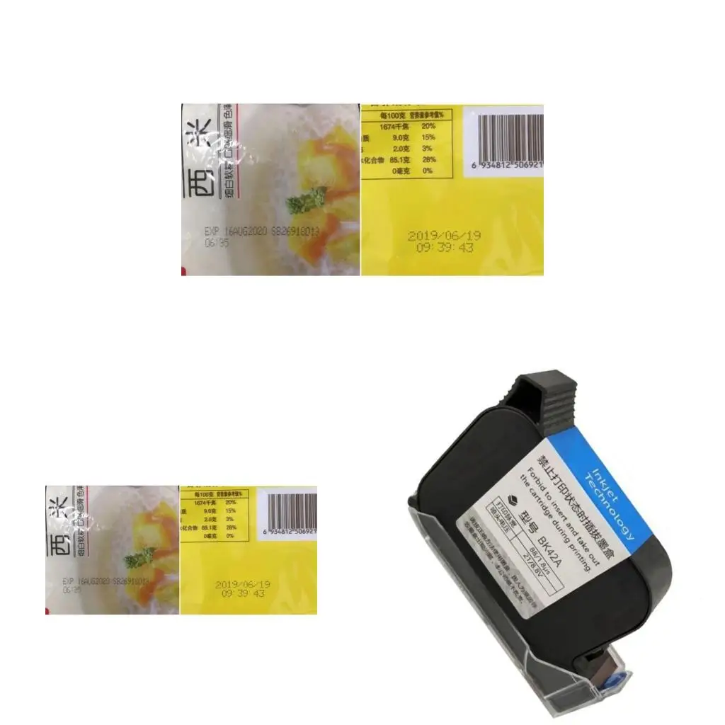 12.7mm Solvent Cartridge BK42A Quick Drying Cartridge 42ml Black Inkjet Cartridge for No Encrypted Printers