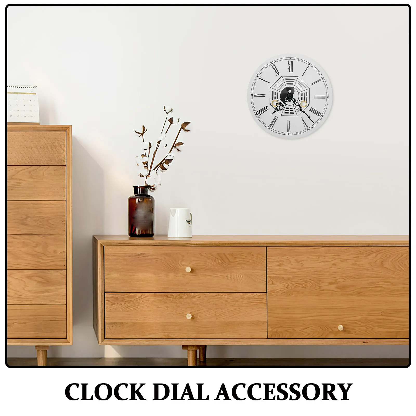 Clock Dial Replacement Chinese Bagua Feng Shui Decor 8 Inch 21 Cm Roman Numeral DIY Wall Clock Dial Plate Accessory