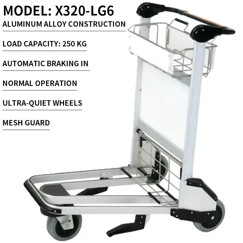 Airport Luggage Carts, Manual Brakes, Hotel Shuttle and Luggage Transport Carts, Flatbed Carts for Train Station Car(Customized)