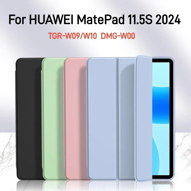 Caso inteligente para Huawei MatePad, capa macia do suporte, capa fina de tablet em couro PU, Huawei MatePad 11.5S, TGR-W10, W09, DMG-W00, 11.5"