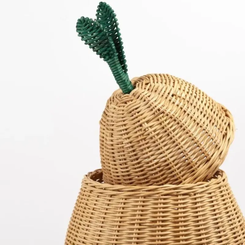 Handmade rattan woven snow pear shaped sundry basket Bathroom dirty clothes basket Toy storage basket Hotel home stay decoration