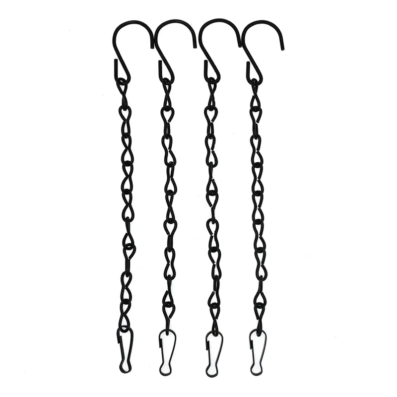 ABWR 吊り下げ植物チェーン、鳥の餌箱プランターランタンバスケット看板風鈴装飾品を吊るすための黒いチェーン