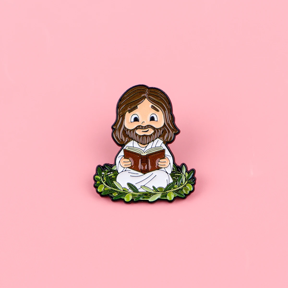 Jesus Emaille-Anstecknadel mit Buch-Motiv, Brosche, Reversnadel, Abzeichen für Rucksack, Kleidung, Accessoires, Modeschmuck, Geschenke für Freunde