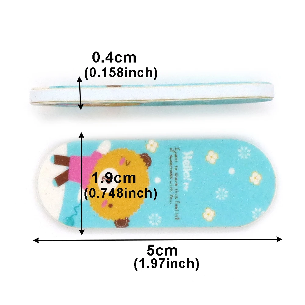 50/100個セット 混合パック 漫画ネイルファイル 両面ミニ 再利用可能 サンディング トラベルサイズ マニキュアツール ビューティーネイルアートギフト