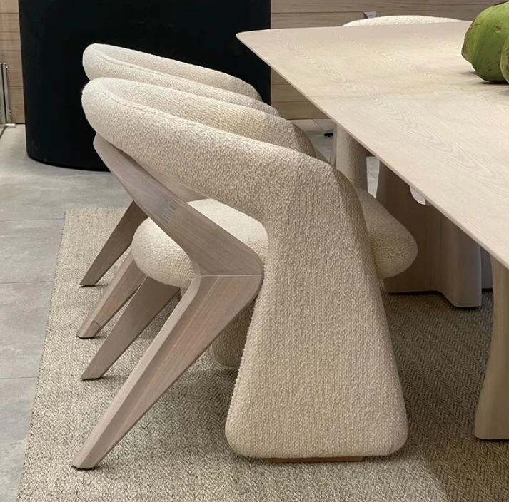 Simple style modern armchair, Nordic solid wood dining chair family restaurant, hotel workshop villa family office bar use