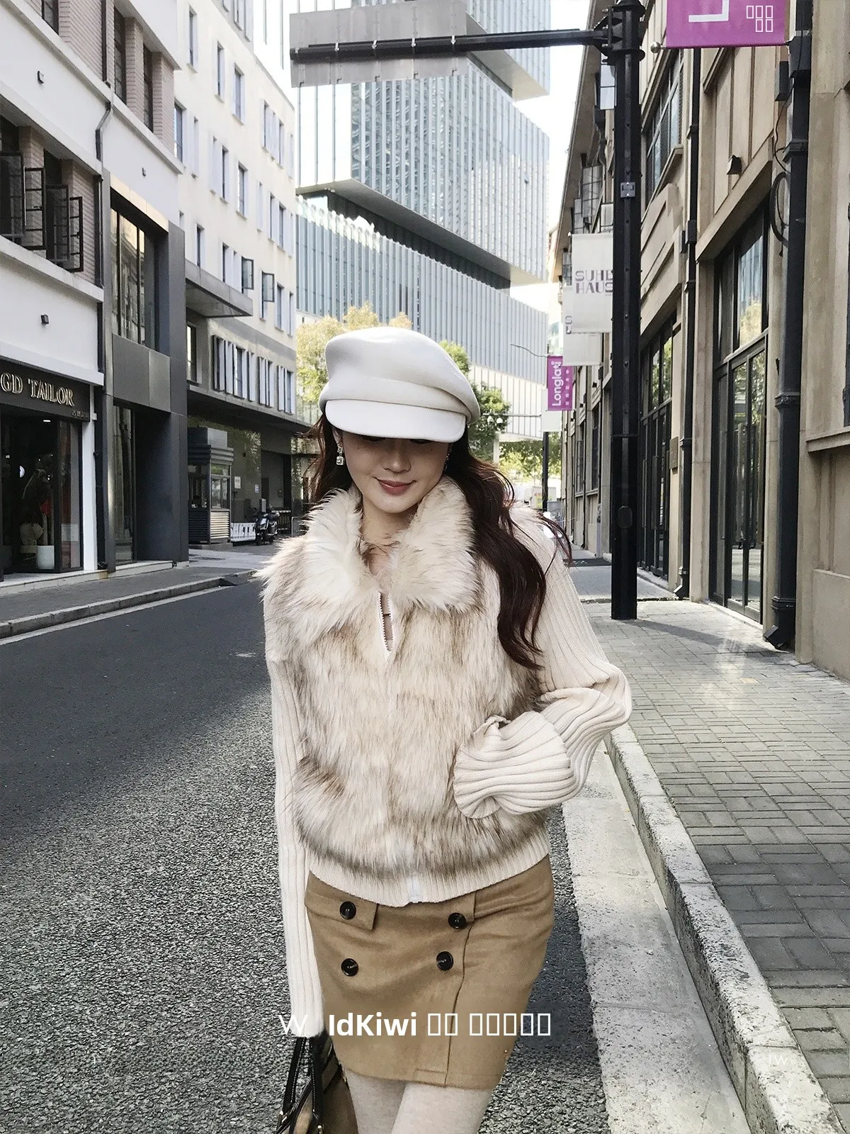 

Женское короткое пальто Wild Kiwi с воротником из искусственного меха, вязаное, с комбинированными вставками, экологичное, осенне-зимняя верхняя одежда