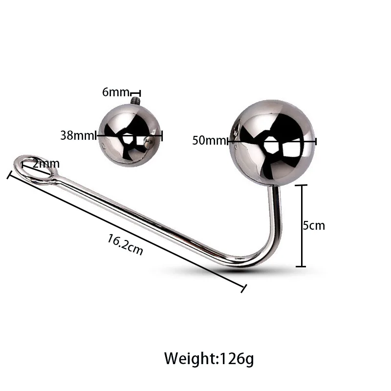 Stainless Steel Metal Anal Plug Double Ball Anal Extender Gay BDSM Anal Hook Sex Toy for Man Butt Hook Dilator Prostate Massager