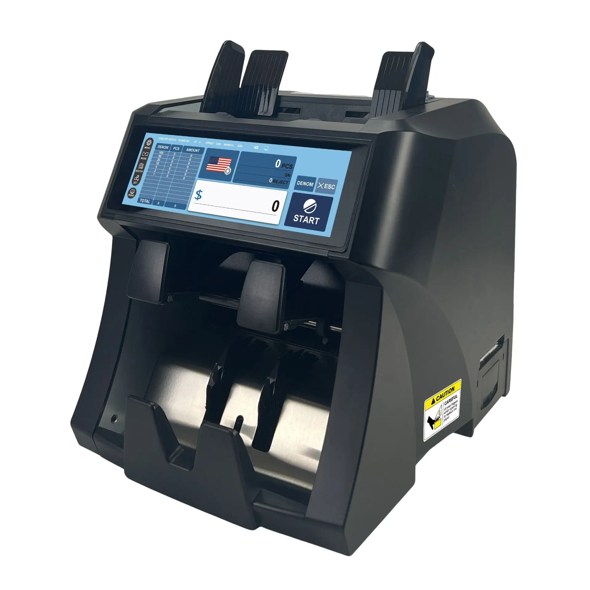 آلة عداد الفواتير الراقية كاشف متعدد العملات بشاشة كاملة