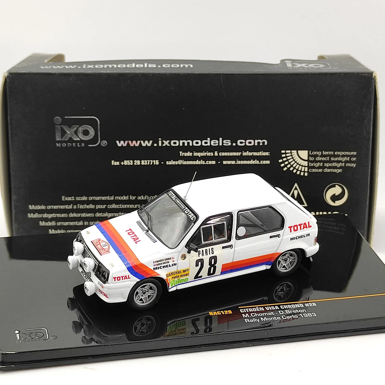 

Литой под давлением IXO масштаб 1:43 Citroen Visa Chrono # 28 Монте-Карло Ралли 1983, модель автомобиля из сплава, Коллекционная игрушка, подарок, сувенирный дисплей