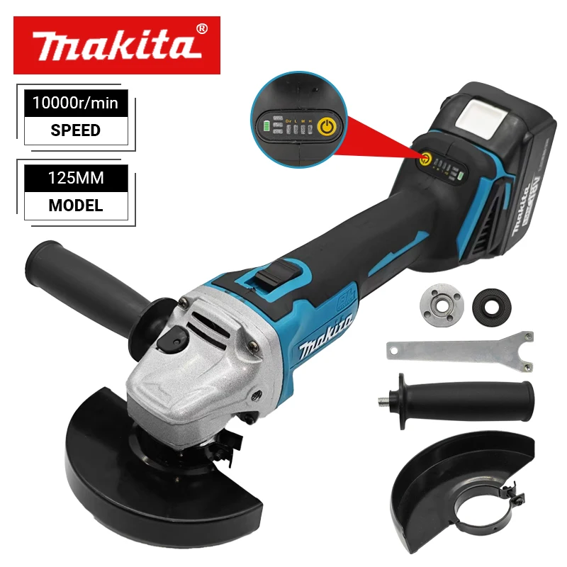 

Makita DGA404 125mm/100mm Brushless Lithium Electric Angle Grinder Rechargeable Cutting Machine 18VHigh Power Polishing Machine