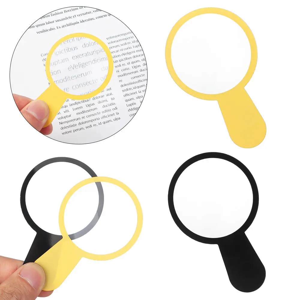 Ampliação Hand Held Magnifier, Mini Pocket Ferramenta Educacional, Jóias Lupa, Lente de Vidro de Leitura, 45mm, 3X, 5 Pcs, 10Pcs