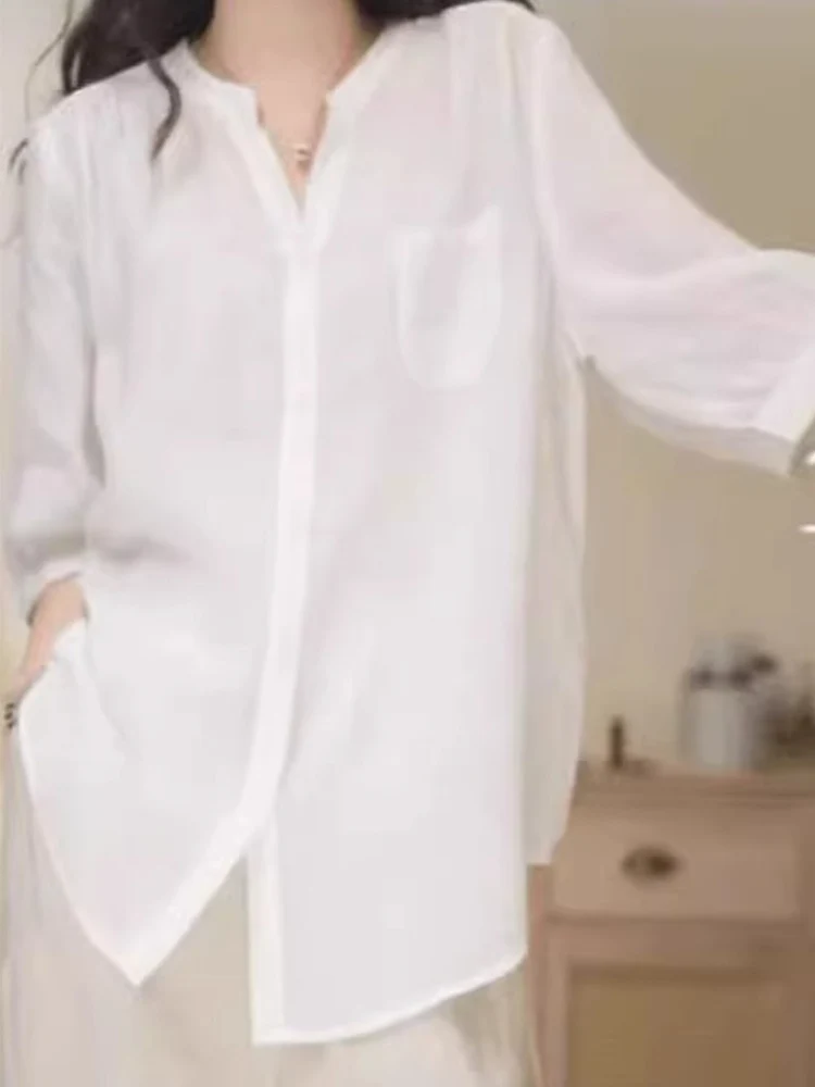 Retro linho algodão irt feminino verão solto fino ajuste casual cinco sve v-ne pequeno topo confortável respirável material fino