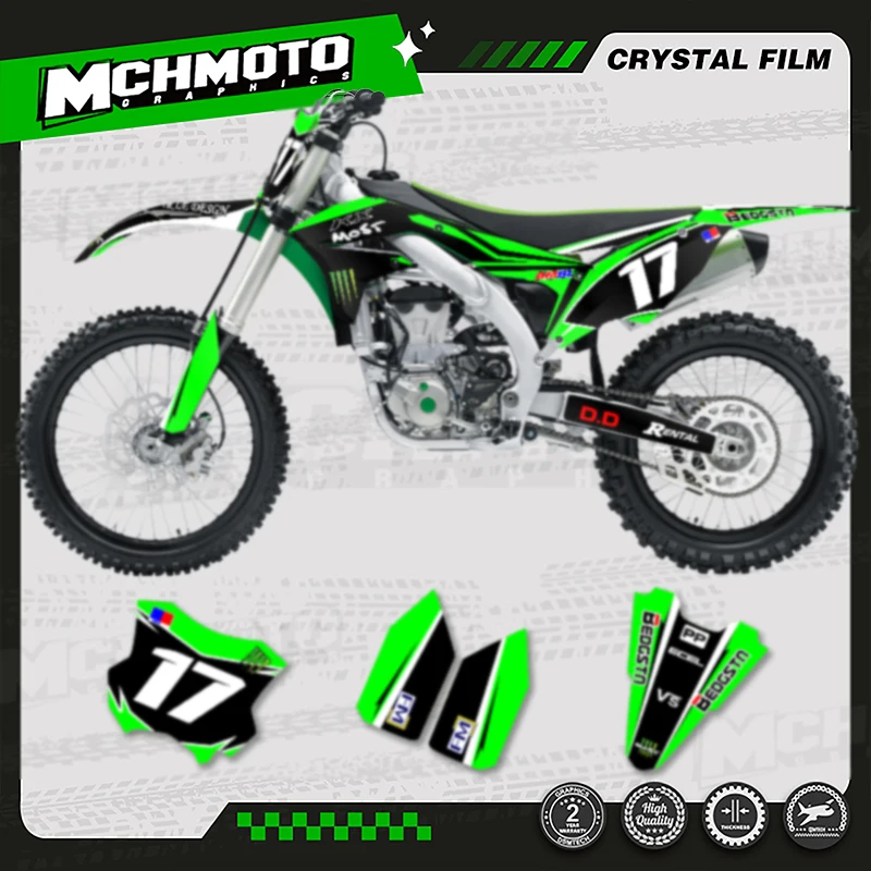 

MCHMFG For Kawasaki Graphics Background Decals Stickers For KXF450 KX450F 2016 2017 2018 008