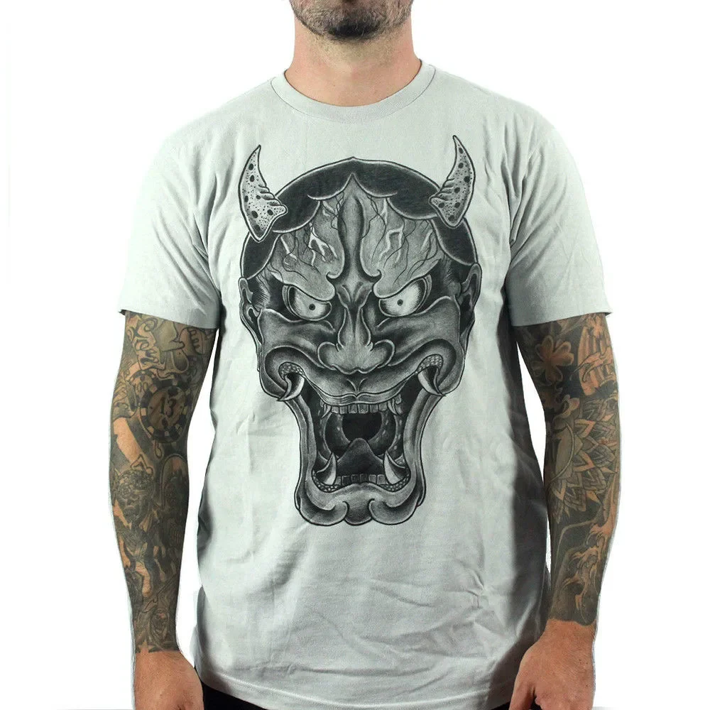 

High Quality Cool Fashion Design ，Hanya Mask Tattoo Art Skull Streetwear T-shirts For Men size S-3XL