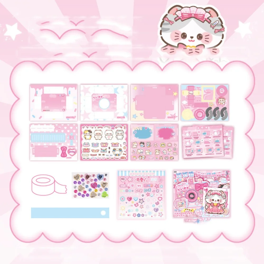 

New Design DIY Dress up Toy Rice Cat Theme Puzzle Style Handmade Diy Toys Crop Free Camera Sticker Games Quiet Book