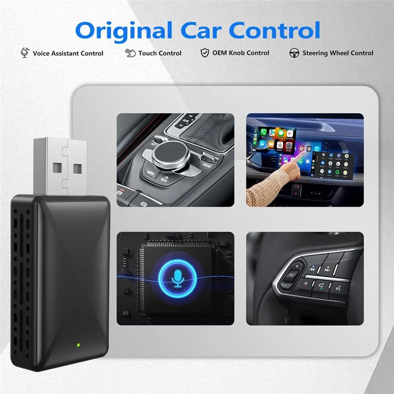 B03B-2 In 1 Adattatore wireless Android Auto e adattatore wireless Carplay Dongle per auto Plug & Play Converte cavo in Carplay wireless