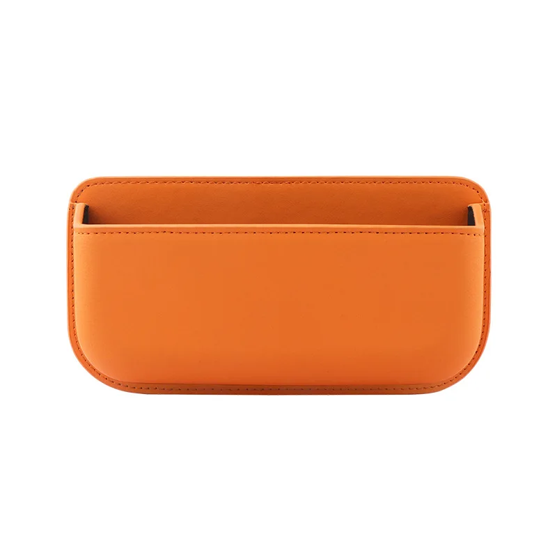 صندوق تخزين جانبي للسيارة من جلد البولي يوريثان منظم جيب جانبي للسيارة ذاتي اللصق منظم فجوة مقعد السيارة حامل مكبرة للسيارات