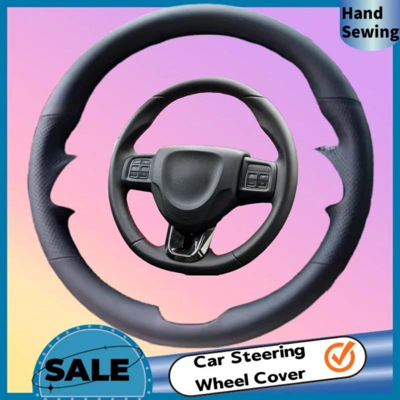 DIY Abrasion-resistant Breathable Microfiber Leather Steering Wheel Cover For Fiat Freemont Ottimo Viaggio 500e Grande Panda 500