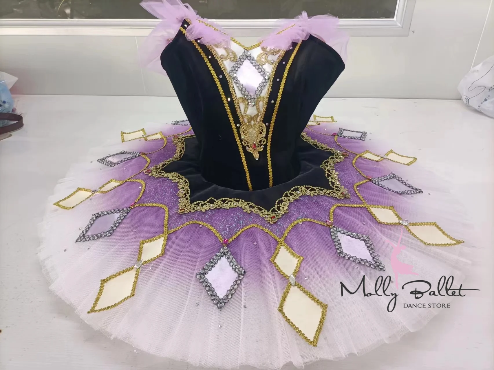 MOLLY-TUTU Saia De Dança, Personalizado, Gradiente Roxo, Balé, Milhão Palhaço, Competição De Desempenho