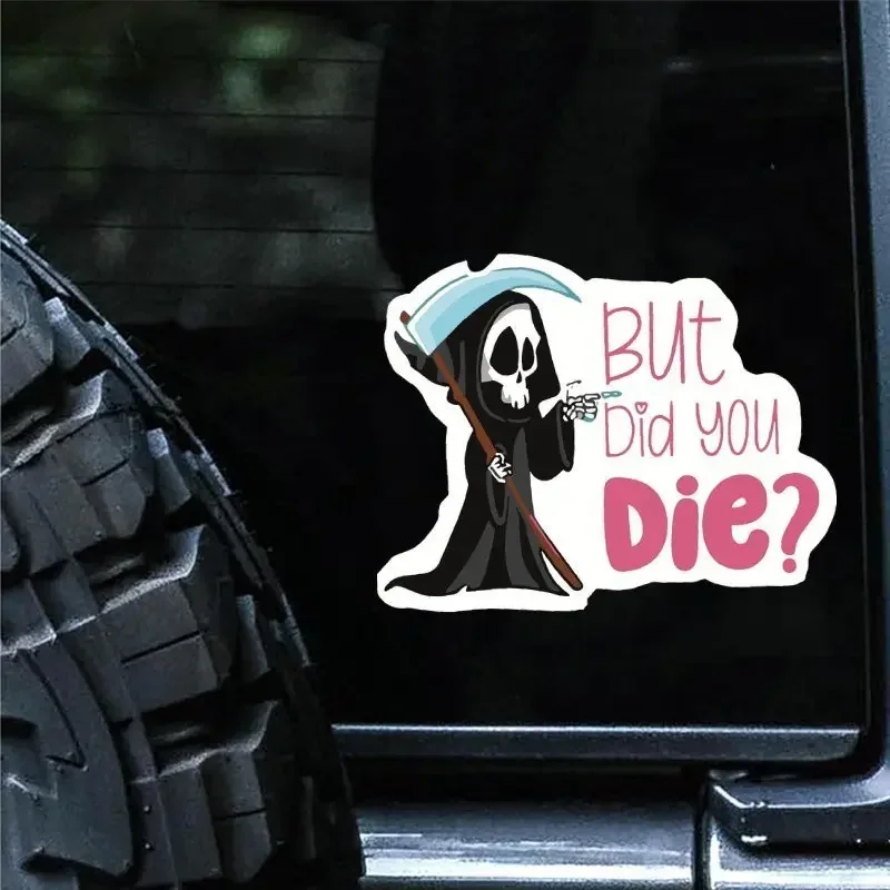 1PC Unique Witty Grim Reaper Decal - Waterproof Durable Dark-Humorous Flair - Personalization for Cars Laptops Phones