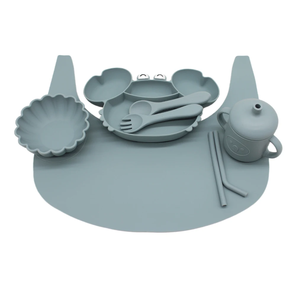 

Compartment TrayBaby Suction Cup with PlacematAutonomous Eating Training BowlChildren's Complementary Tableware Set