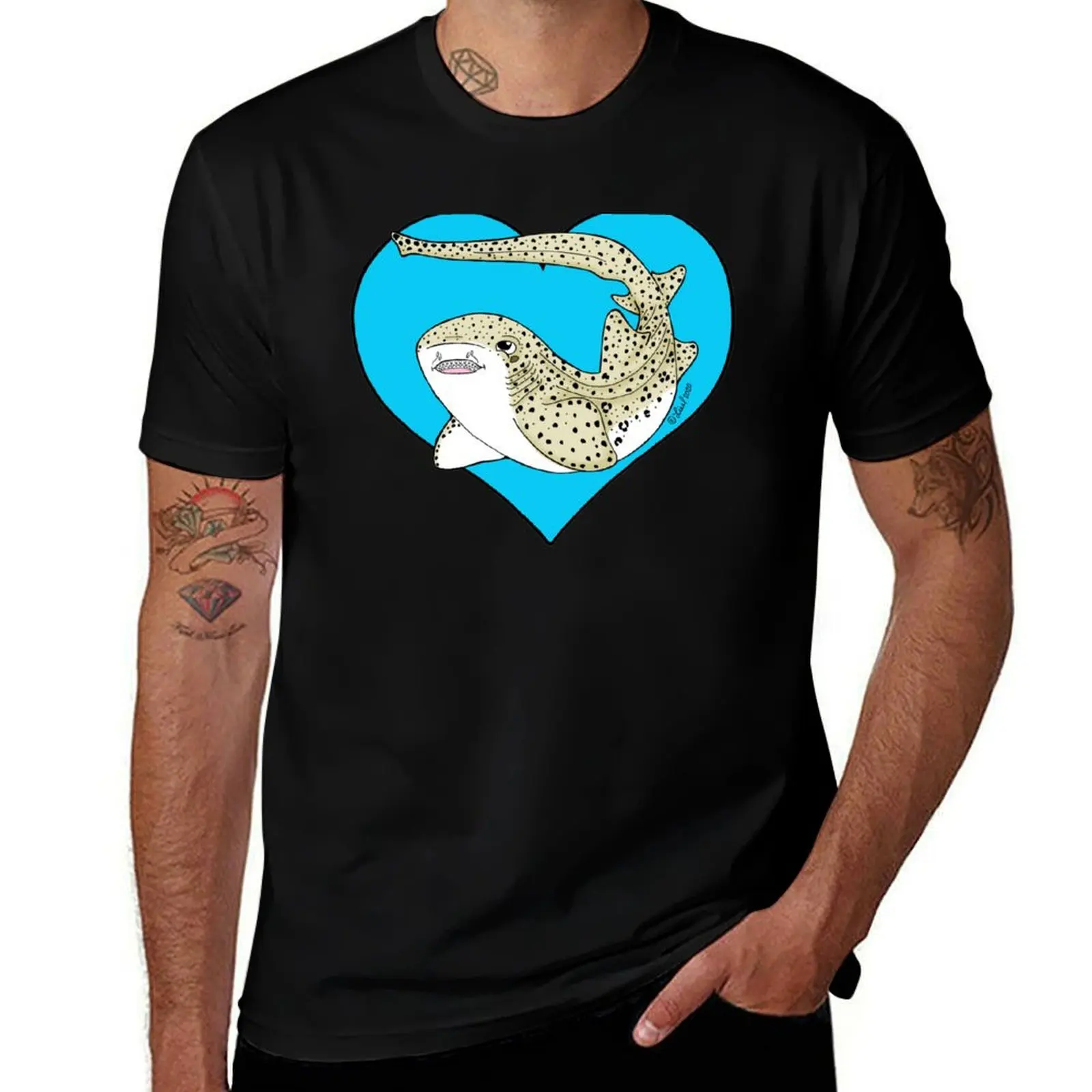

Zebra Shark Love T-Shirt t shirts for man slim fit t shirt man casual anime t shirts for man T-shirt