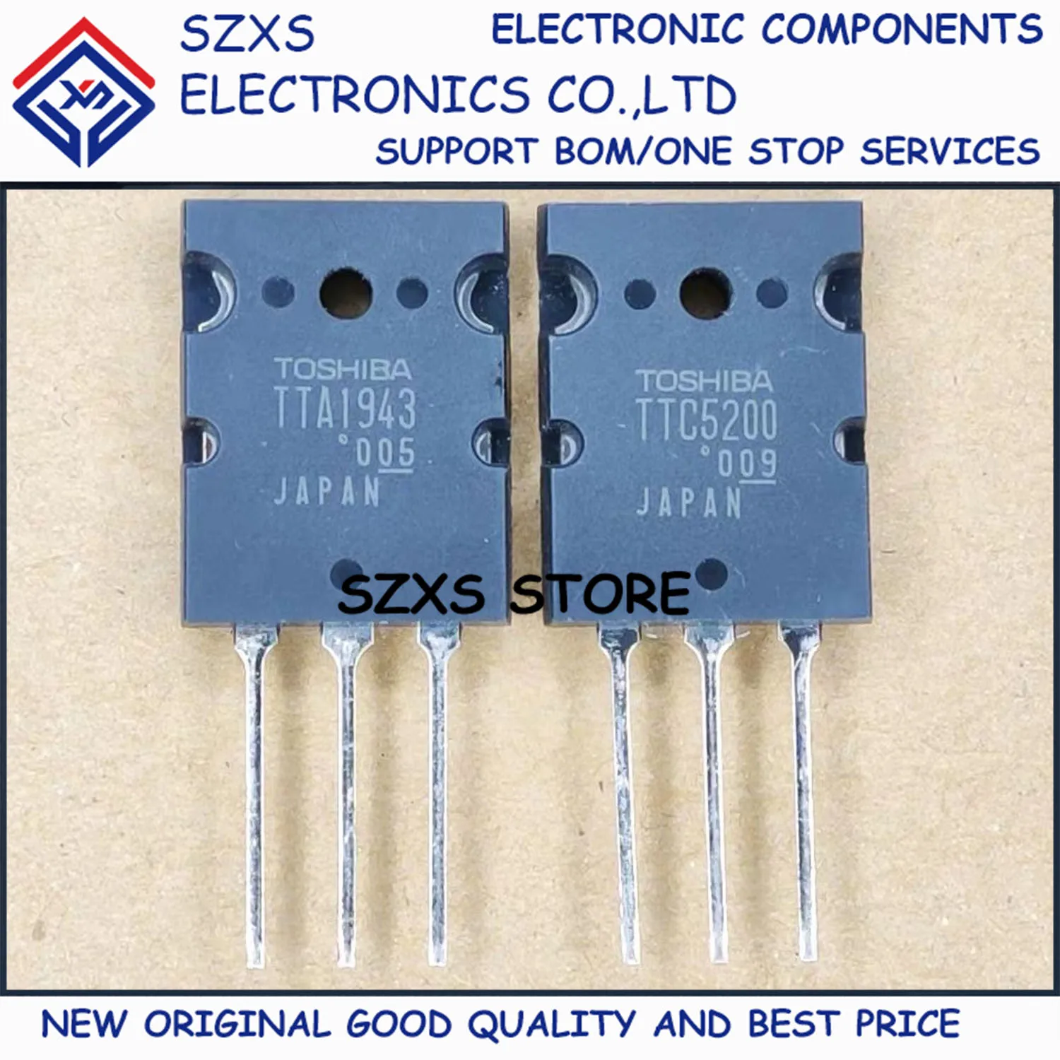 New Original 10Pairs TTA1943 A1943 + TTC5200 C5200 TO-264 Audio Amplifier Transistor In Stock Electronic Components Good Quality