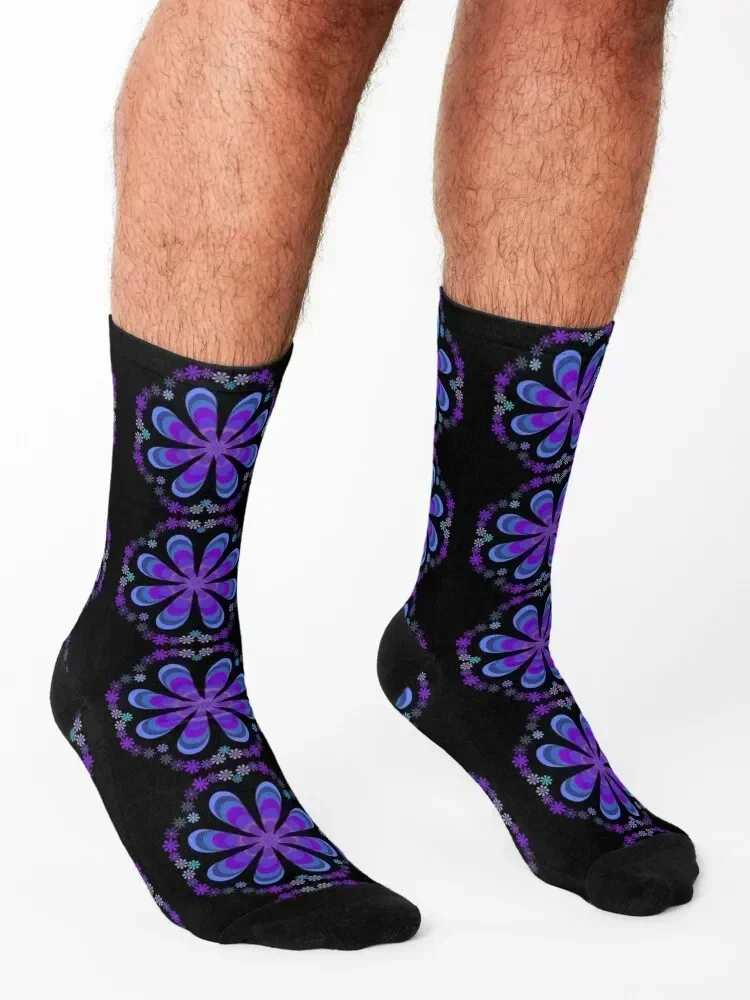 Vintage Flower 60’s Retro Hippie Art Socks winter gym with print christmas gifts Men's Socks Women's