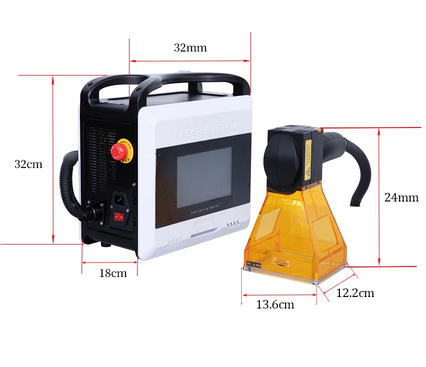 Mini Handheld Laser Marking Machine Laser Marker Engraver Etching Engraving for Metal,Plastic,Rubber,Leather 20W 30W