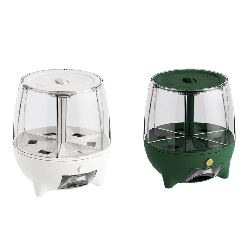 

Вращающийся на 360° диспенсер для пищевых продуктов, ведро для измерений, диспенсер для хлопьев для кухни, влагостойкий герметичный диспенсер для хлопьев B, прочный