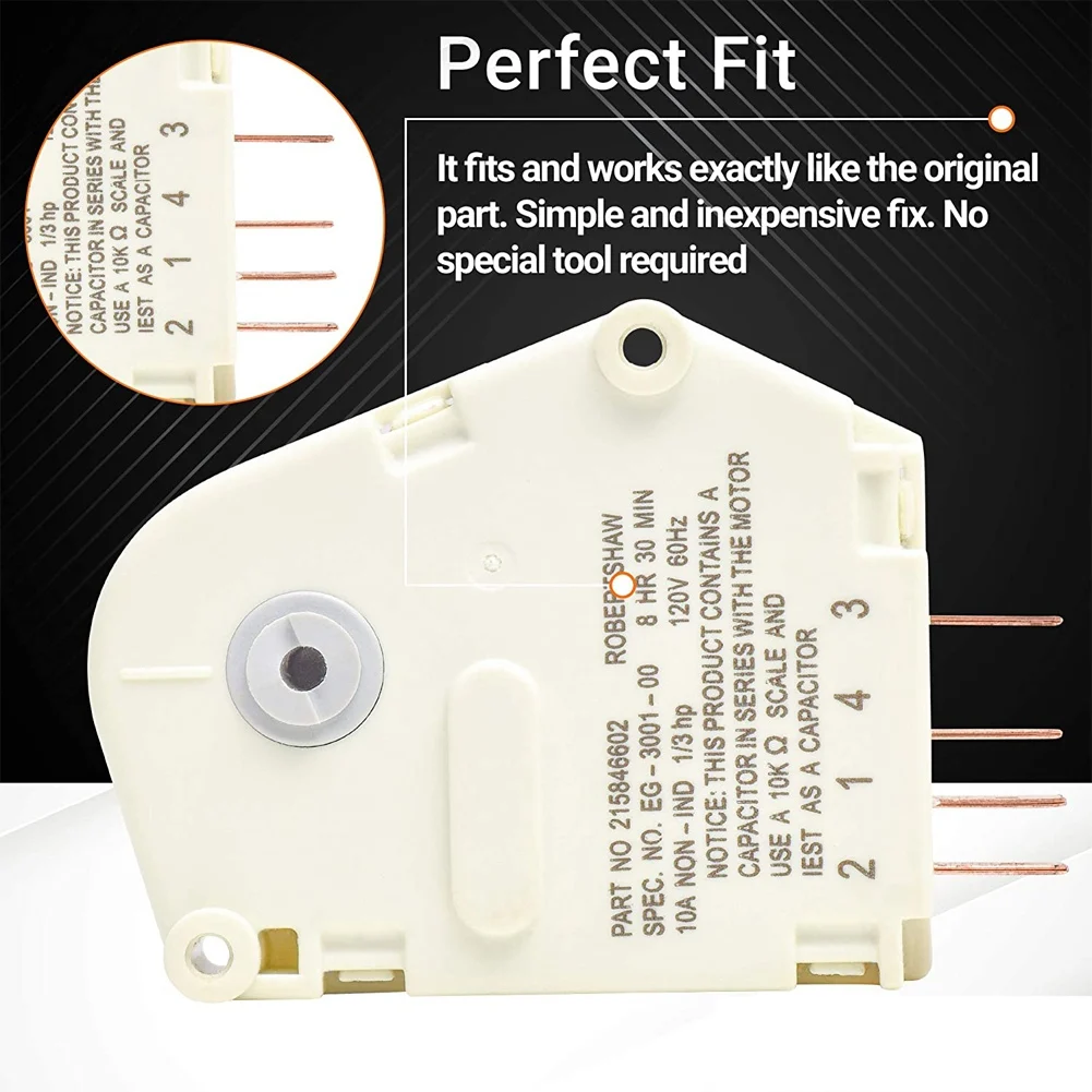 215846602 Refrigerator Defrost Timer Replacement Part Exact Fit for Frigidaire & Kenmore Refrigerators