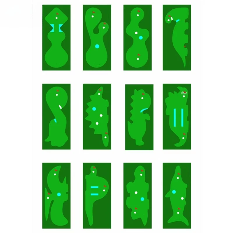 Mini Golf Course Set 100mm Thick Green Pad Hole Cup Flagstick Golf Training Aids