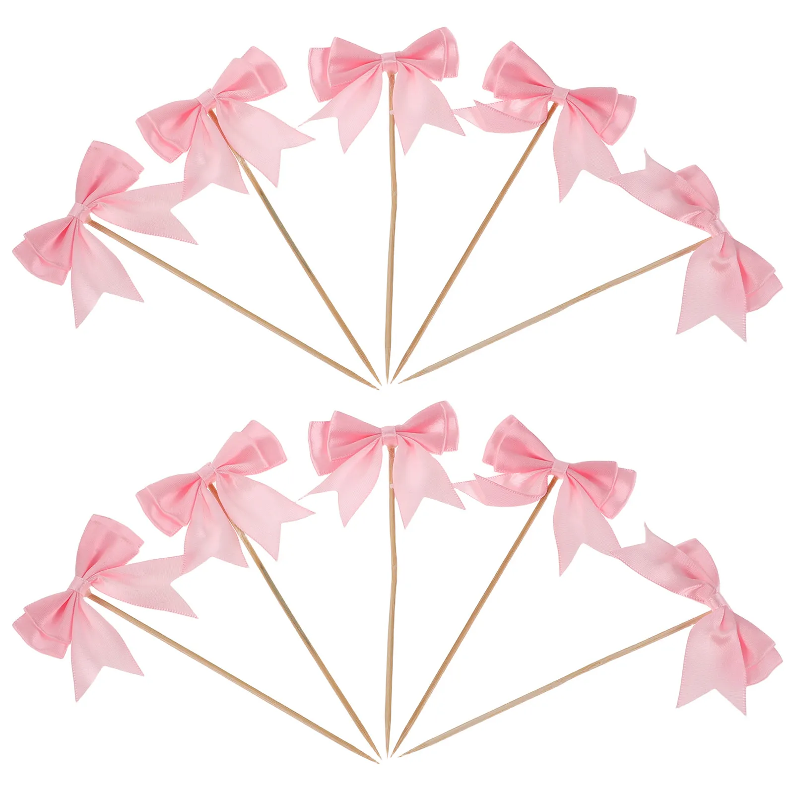 

30pcs Butterfly Knot Cake Toppers Double Layer Bow Cupcake Picks For Birthday Wedding Party Dessert Decorations Pink