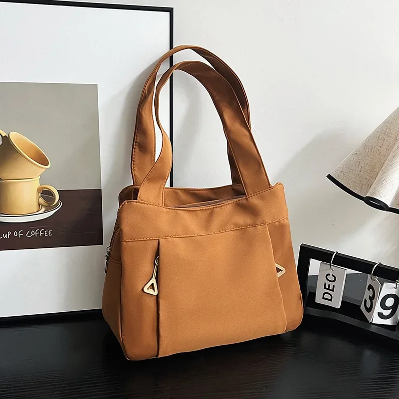 Japan and South Korea New Nylon Shoulder Bag Large Capacity Canvas Fashion Casual Solid Color Tote Bag Women's Handbag