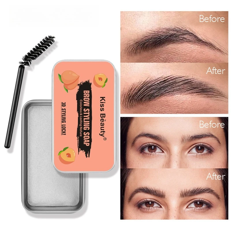 1pc sobrancelha estilo gel sobrancelhas cera esculpir sabão à prova dwaterproof água de longa duração transparente estilo gel cera com escovas ferramentas cosméticas