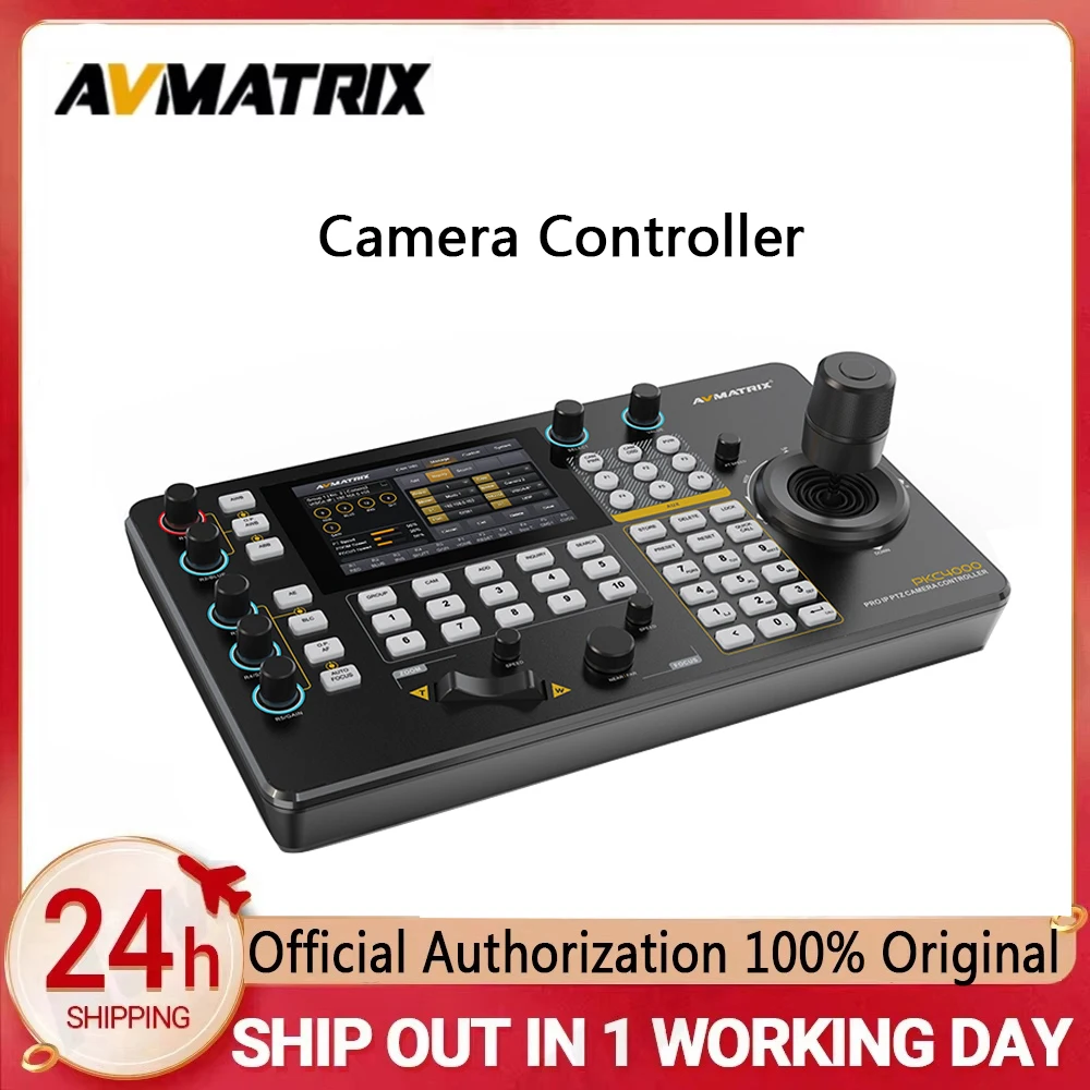 AVMATRIX PKC4000 Camera Controller PKC4000 NDI 5 Inch Touch Screen Cam PVS OSD PWR Keyboard for Tally Follow Track recording