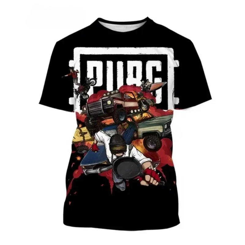 Fashion Men's Playerunknown's Battlegrounds Pubg 3D Print T-shirt Hip-hop Harajuku Street Oversized T-shirt Short-sleeved Tops