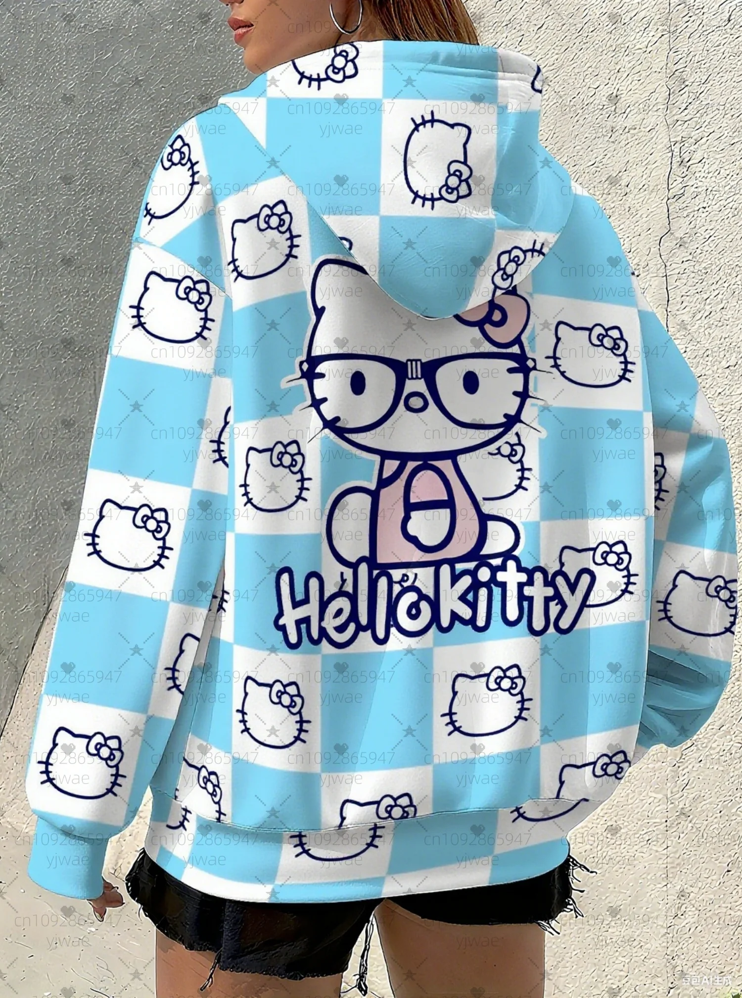 3D Printed Leopard Casual Sweatshirt Hello Kitty Cartoon Hoodie Women Men's Graphic Hooded Hoodies Pullovers