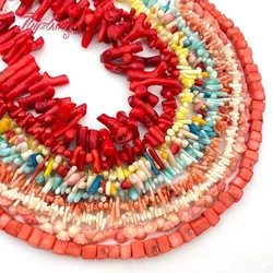 Natural Coral Freefrom Stick Irreuglar Stone Beads for Bracelet Necklace Jewelry Making Strand 15 inches DIY Accessories beads