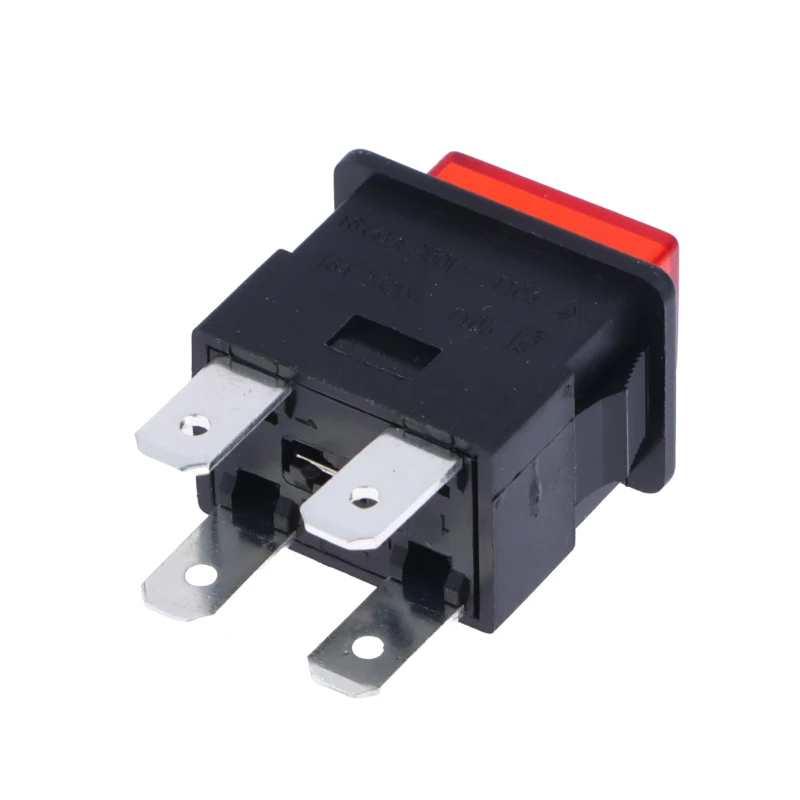 High Quality 16A 4 Pins Locked Push Button Electrical Rocker Switch With LED Light Red Heater Touch Switch 250V PS-23-16