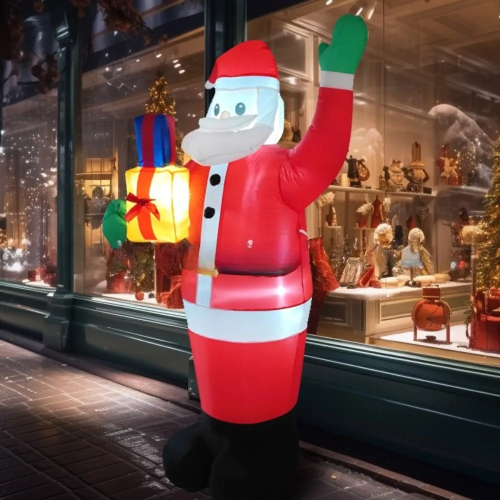 1.8M Christmas 2025 News Inflatable Santa Claus Inflatable for Christmas for Outdoor Gardens Decoration