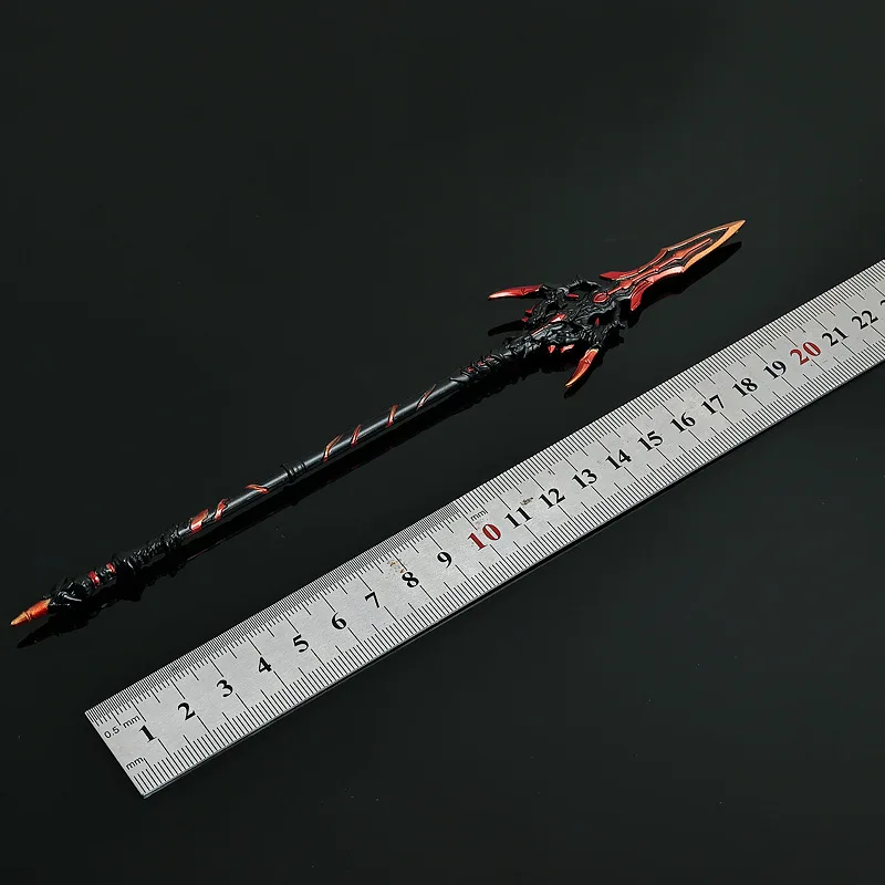 22 centimetri Anime Cinese Periferico Coccodrillo Osso Lancia Arma di Metallo Modello Crast Scrivania Ornamenti Arma Antica Spada Kanata Giocattoli Regalo