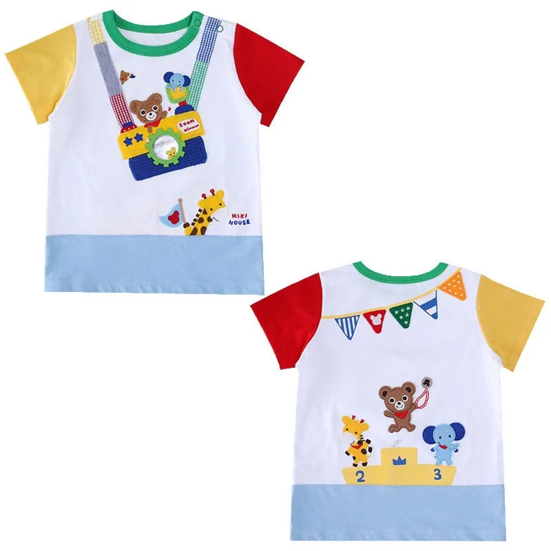 Boy Short Sleeve T-shirts Cartoon Camera Bear T-shirt  Cute Tops Baby Tees Graphic Tops Tee Roupa Infantil Kids Clothes Boys